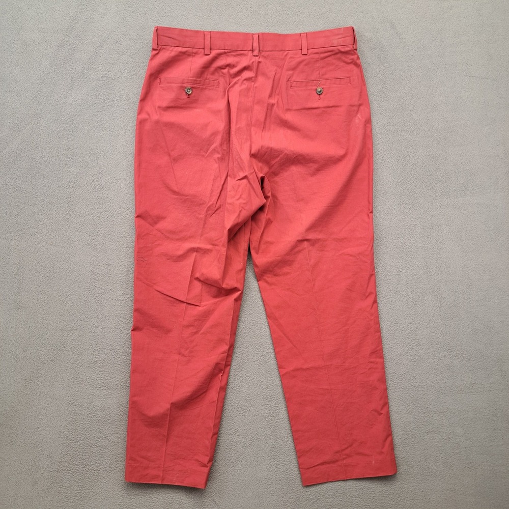 Brooks Brothers 346 Mens Red Cotton Classic Fit Flat Front Chinos Pants 36x30 - Picture 8 of 9